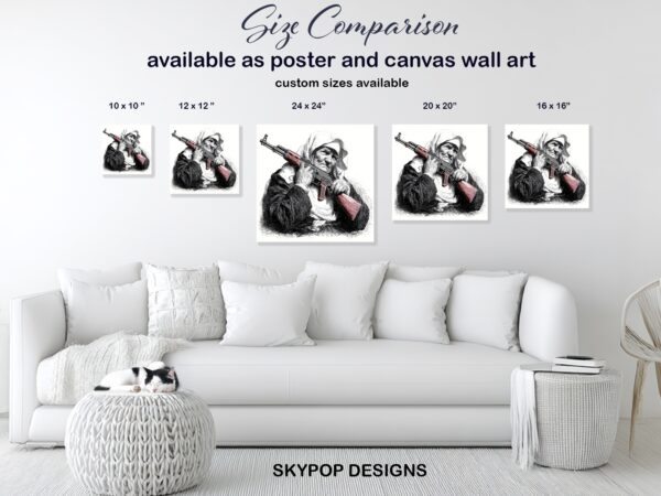 Elderly Woman with Gun Art