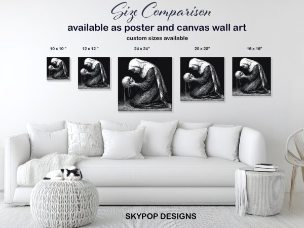Contemplative Skull Art