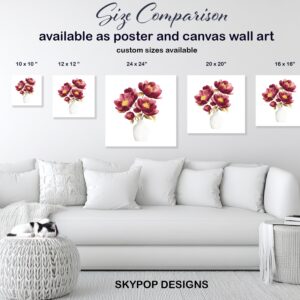 Burgundy Peony Bouquet Art