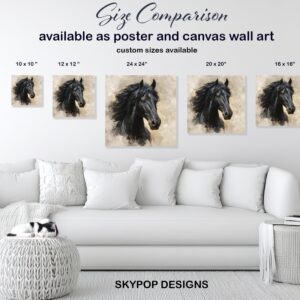 Black Horse Portrait Art