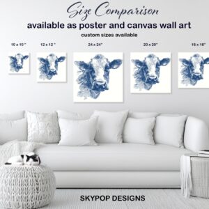 Blue Cow Face Art