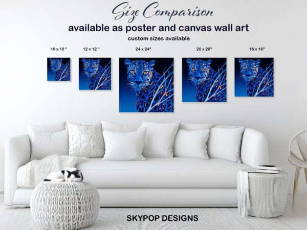 Blue Leopard Art