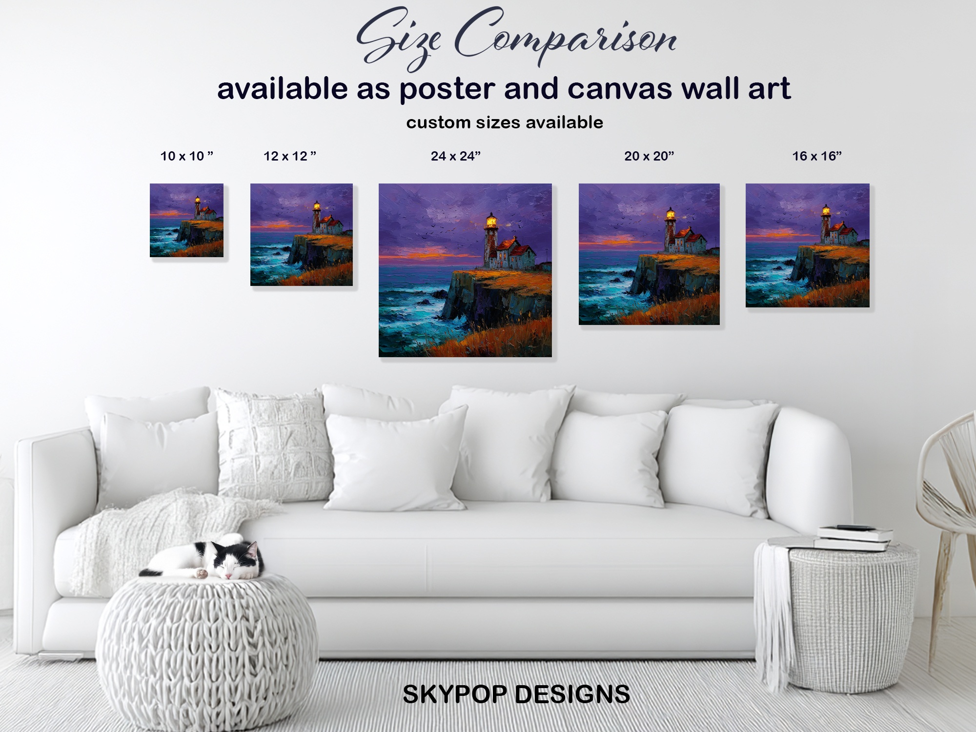 7.jpg Lighthouse Cliff Sunset Art