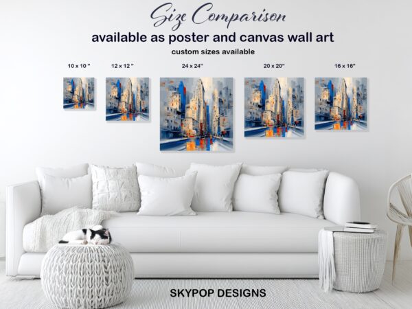 Urban Skyline Reflection Art