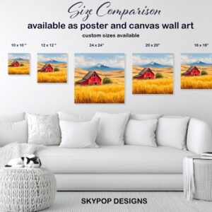 Mountain Barn Landscape Art