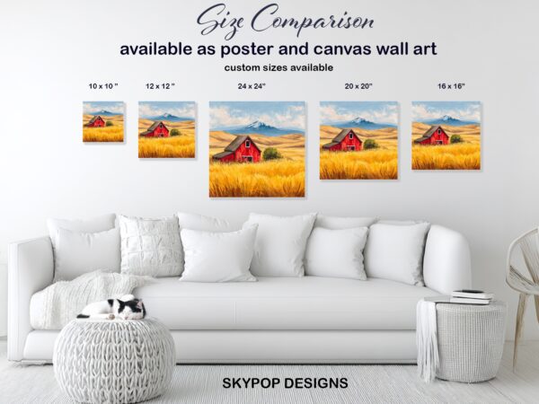 Mountain Barn Landscape Art