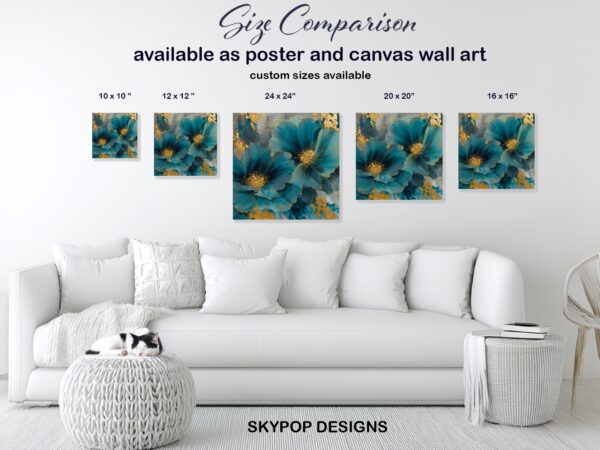 Teal Blossom Art
