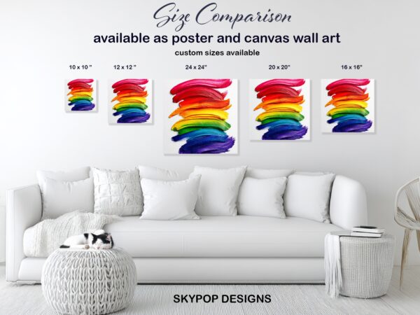 Rainbow Brushstrokes Art