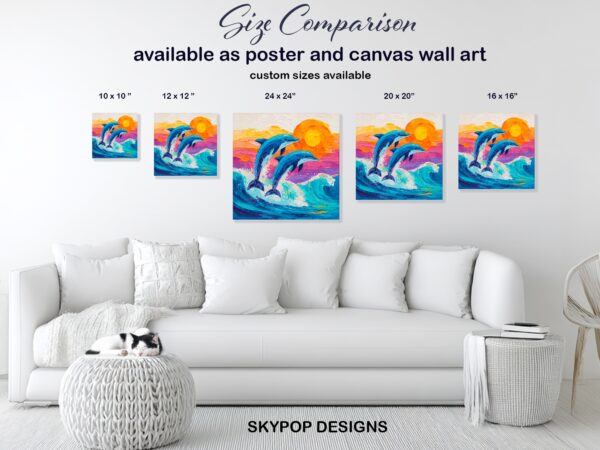 Dolphin Sunset Art