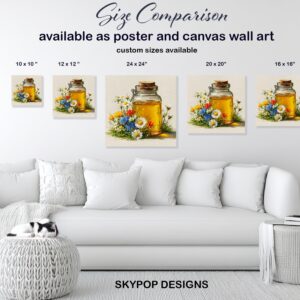 Wildflower Honey Jar Art