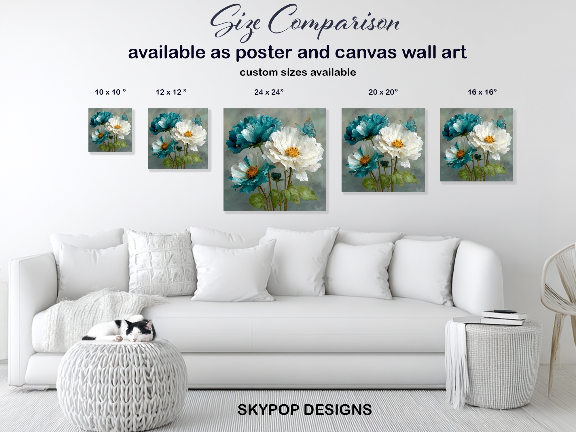 7.jpg Teal Peony Butterfly Art