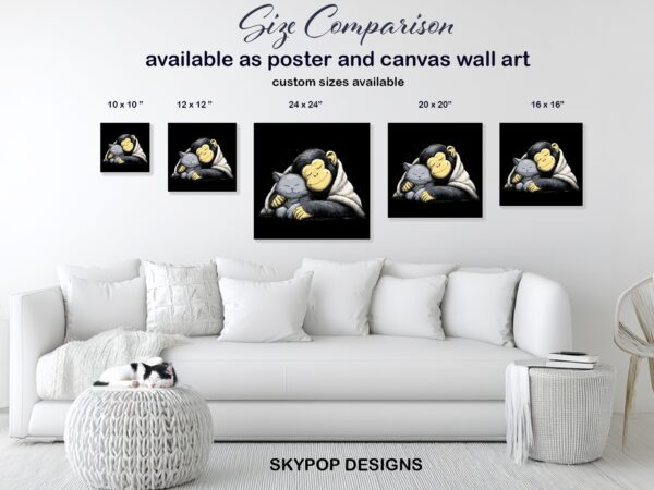 Monkey Cat Cuddle Art