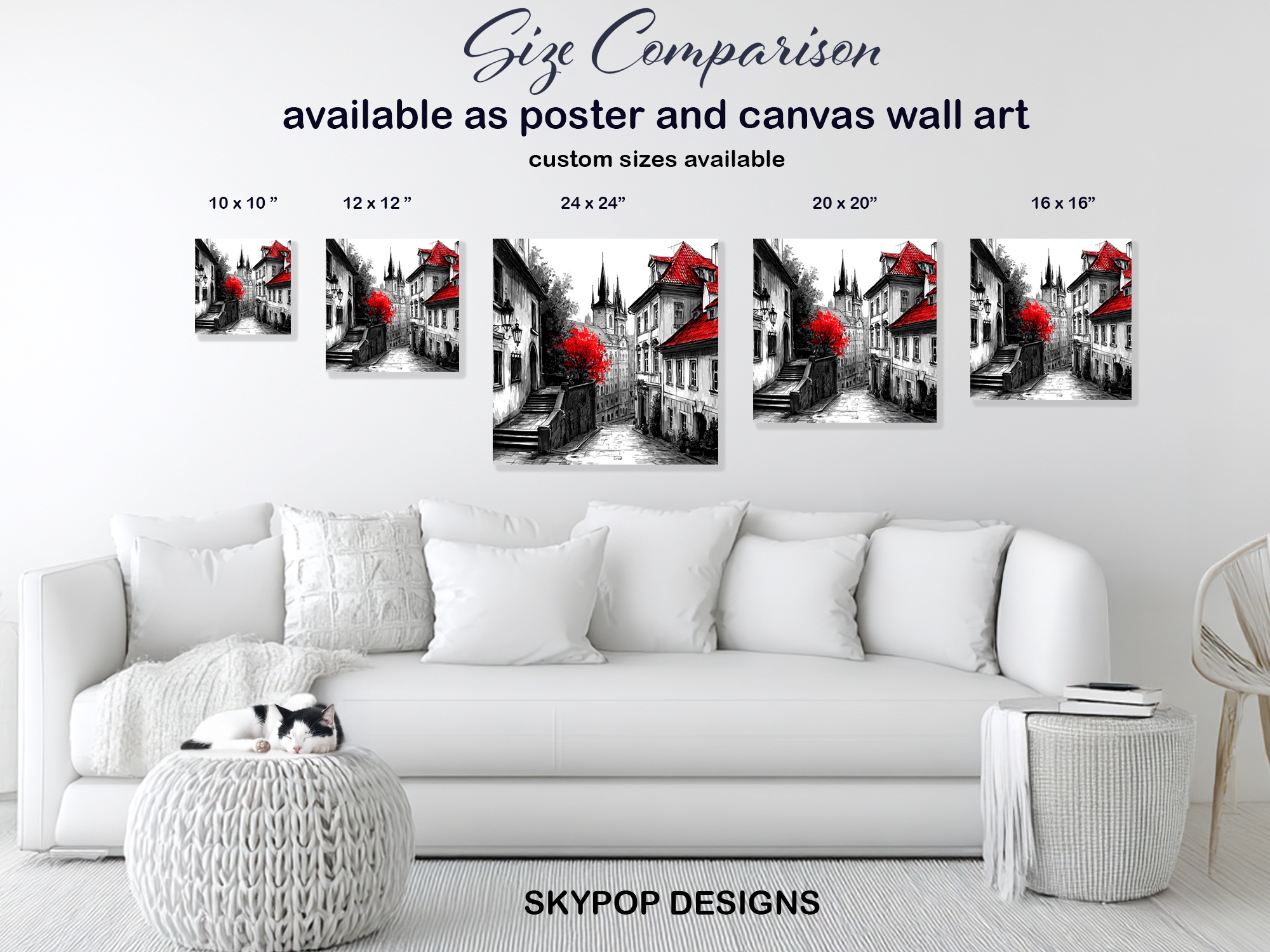 7.jpg Red Roofed Prague Cityscape Art