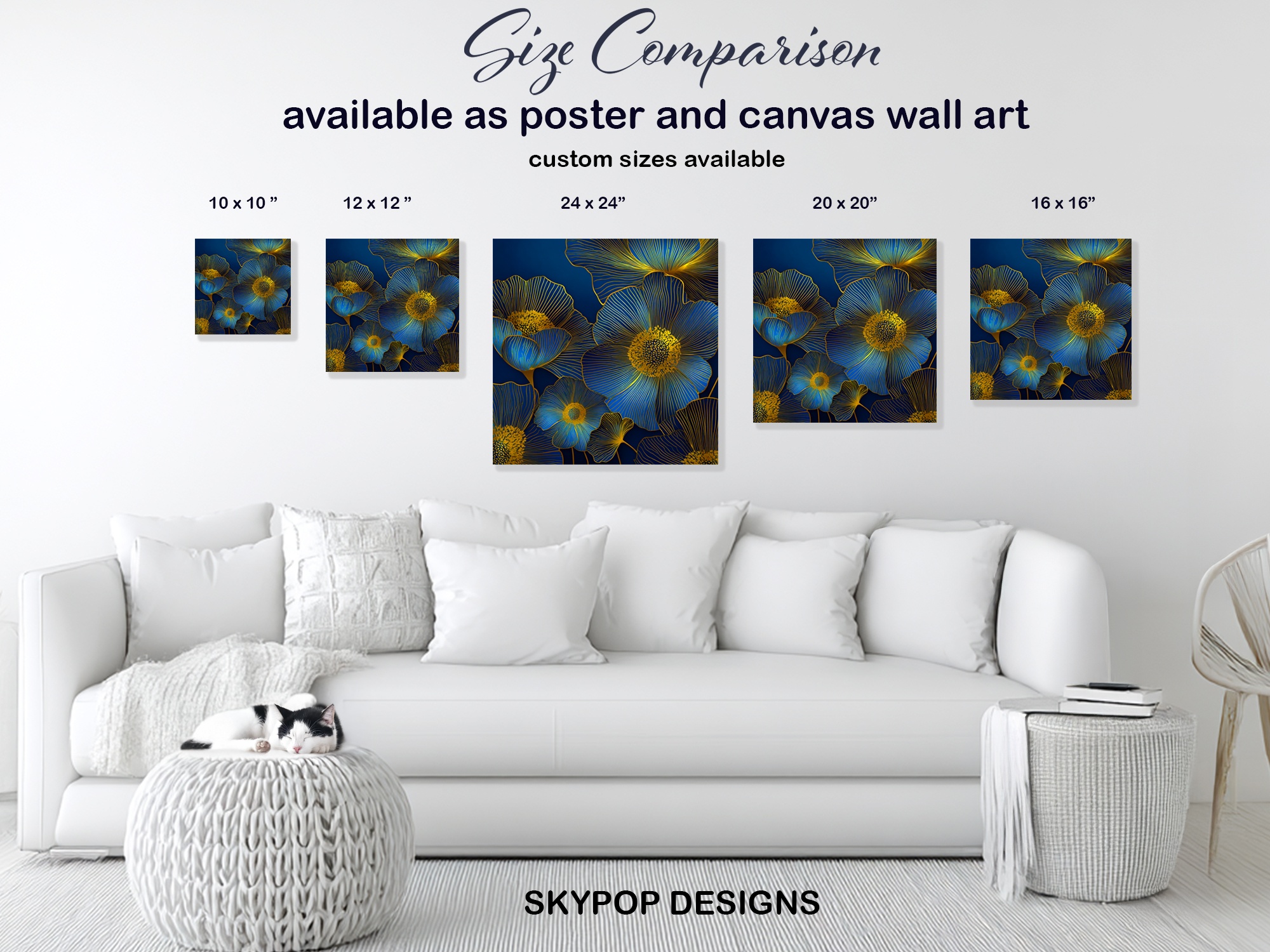 7.jpg Golden Blue Floral Art