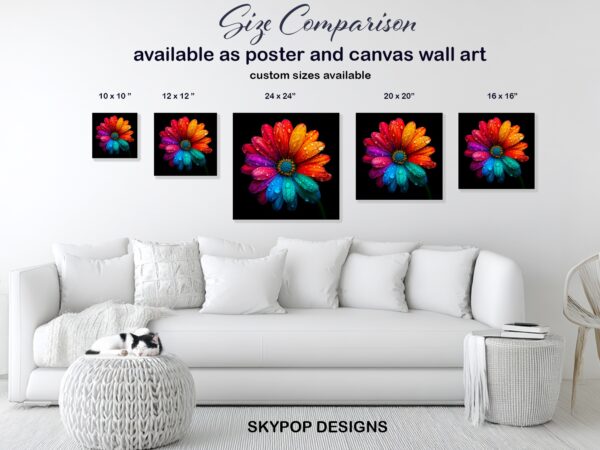 Rainbow Daisy Art