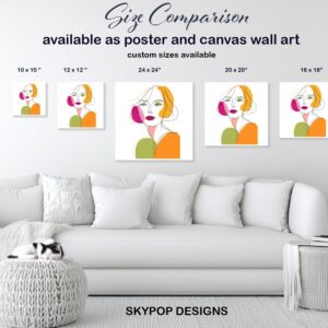 Colorful Line Art Face Art