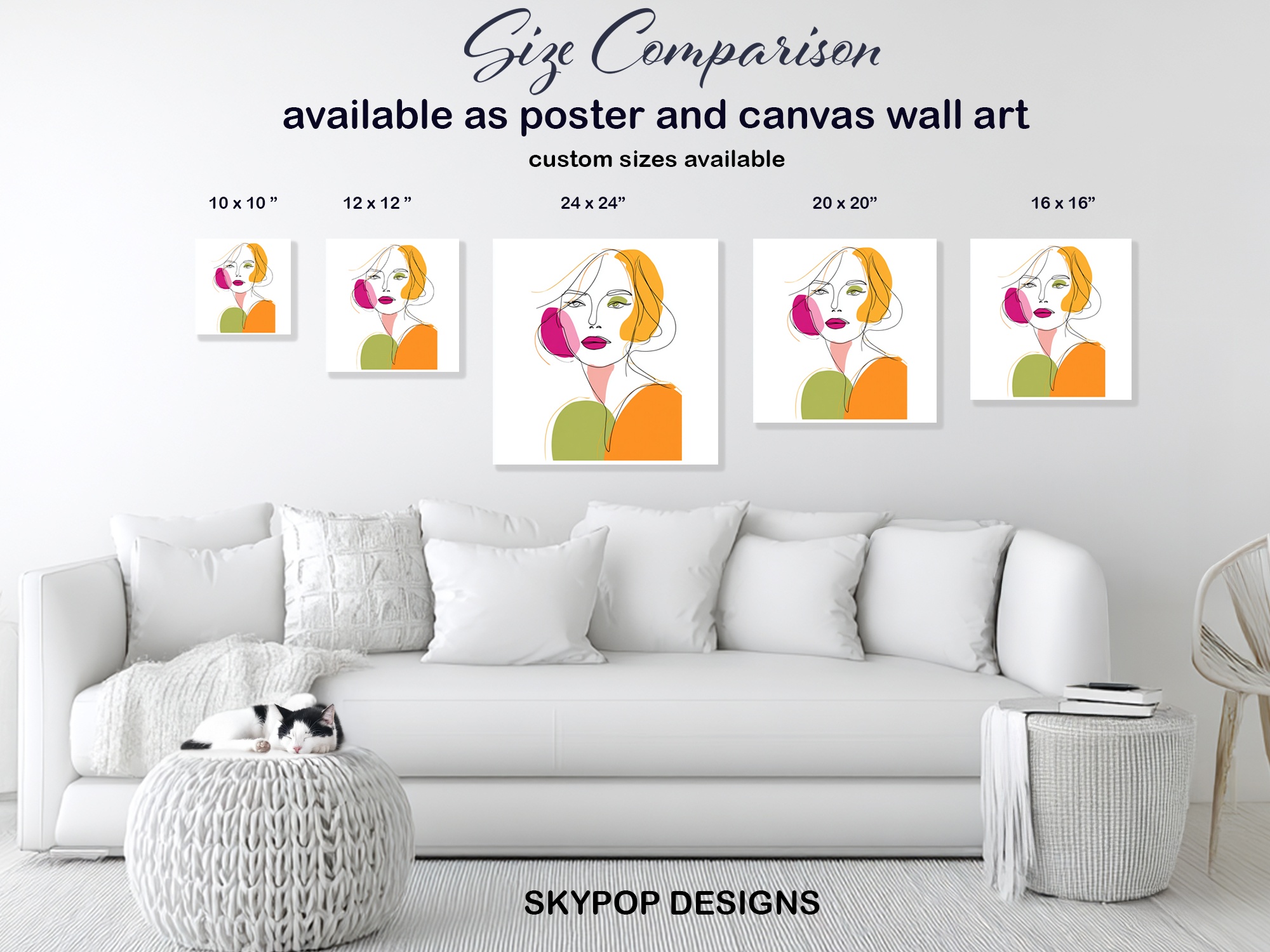 7.jpg Colorful Line Art Face Art