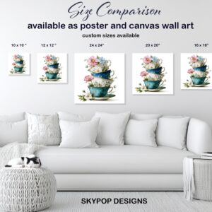 Floral Teacup Stack Art