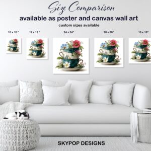 Vintage Teacup Floral Art