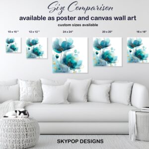 Teal Blossom Art