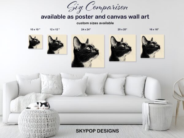 Black Cat Portrait Art