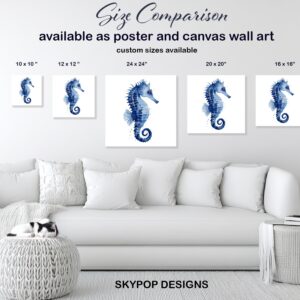 Blue Seahorse Art