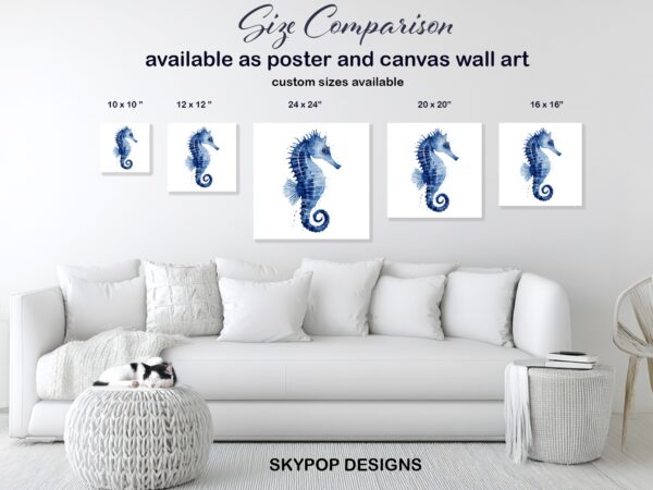 Blue Seahorse Art