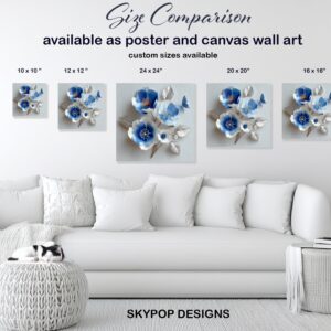 Blue Poppy Butterfly Art