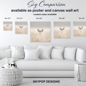 Deer in Wheat Field Art