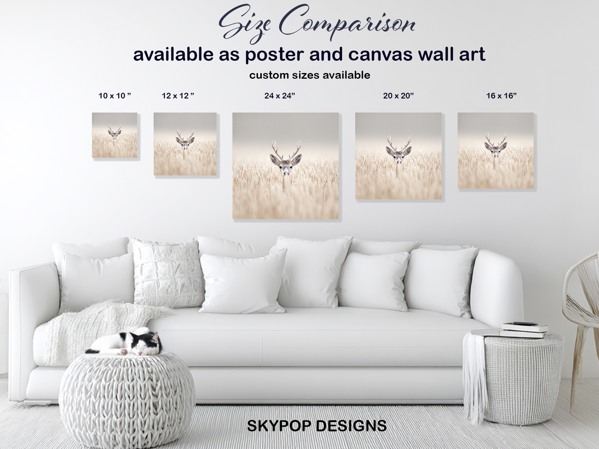 7.jpg Deer in Wheat Field Art