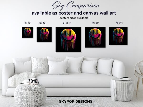 Melting Smiley Face Art