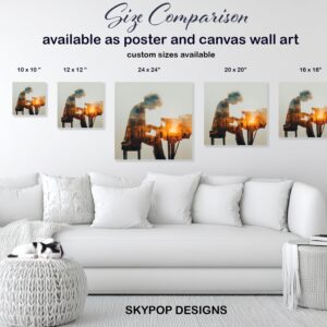 Sunset Piano Silhouette Art