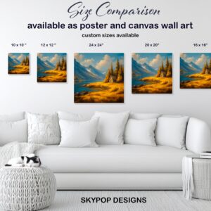 Mountain Lake Cabin Art