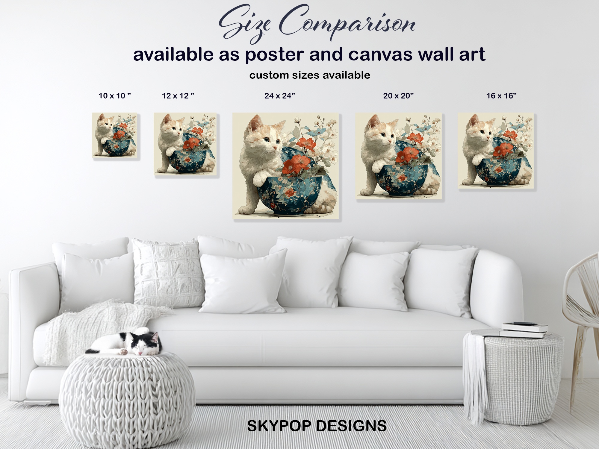 7.jpg Cat and Flowers Art