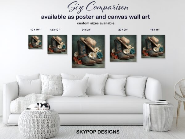 Cowboy Boots and Hat Art