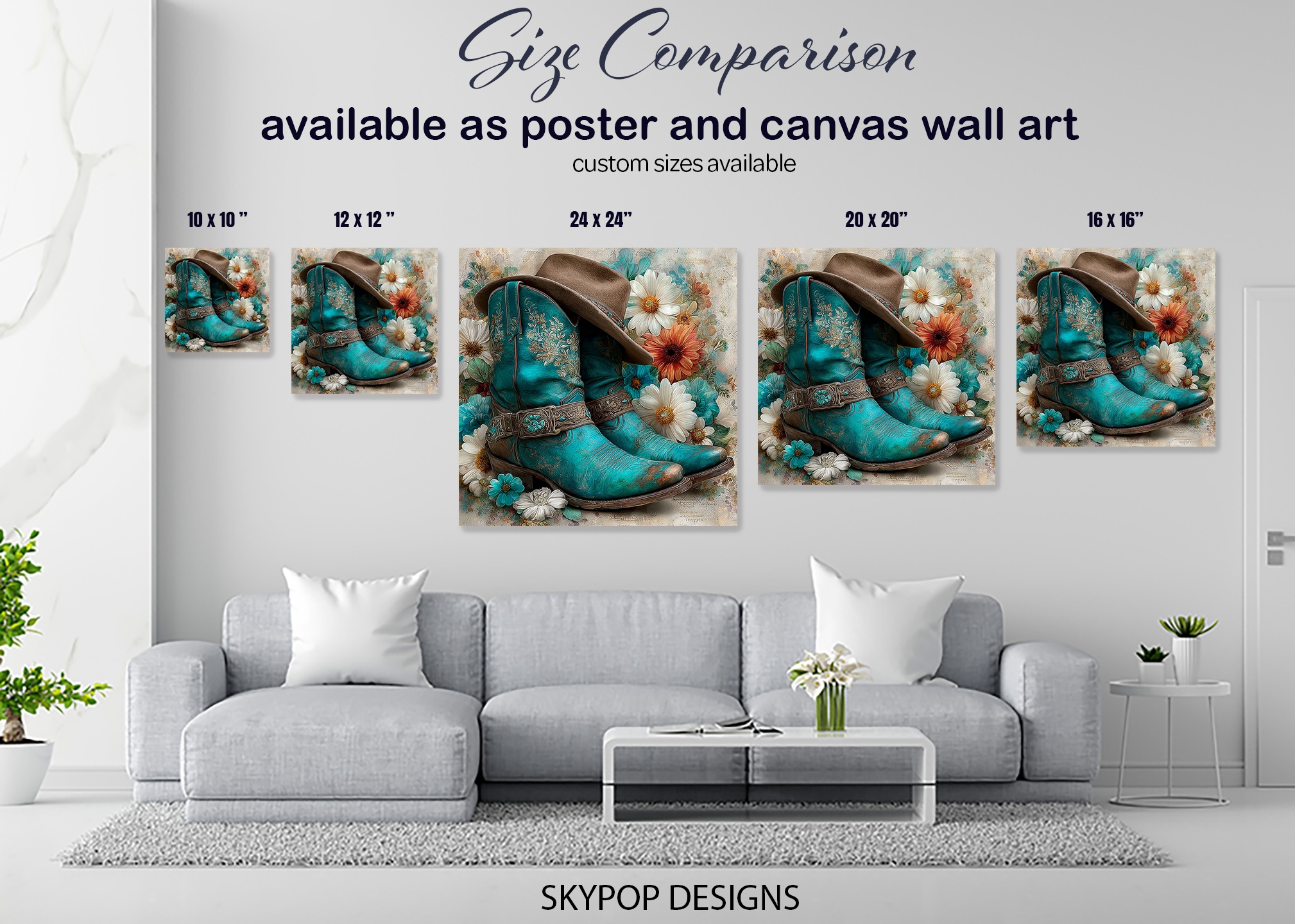 7.jpg Cowboy Boots and Flowers Art