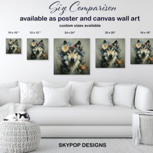 Wolf Floral Crown Art