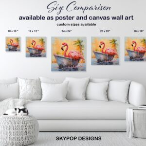 Flamingo Bathtub Art