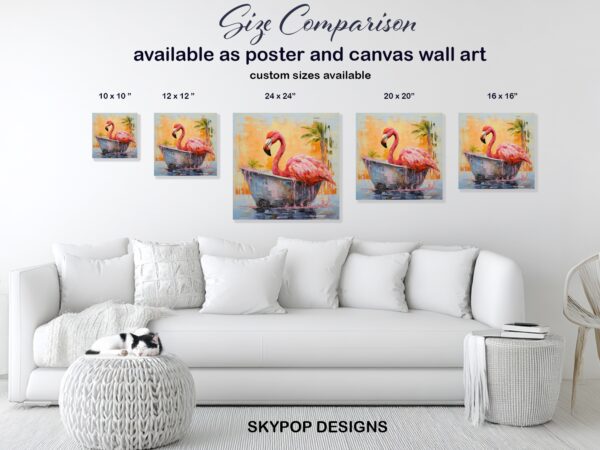 Flamingo Bathtub Art