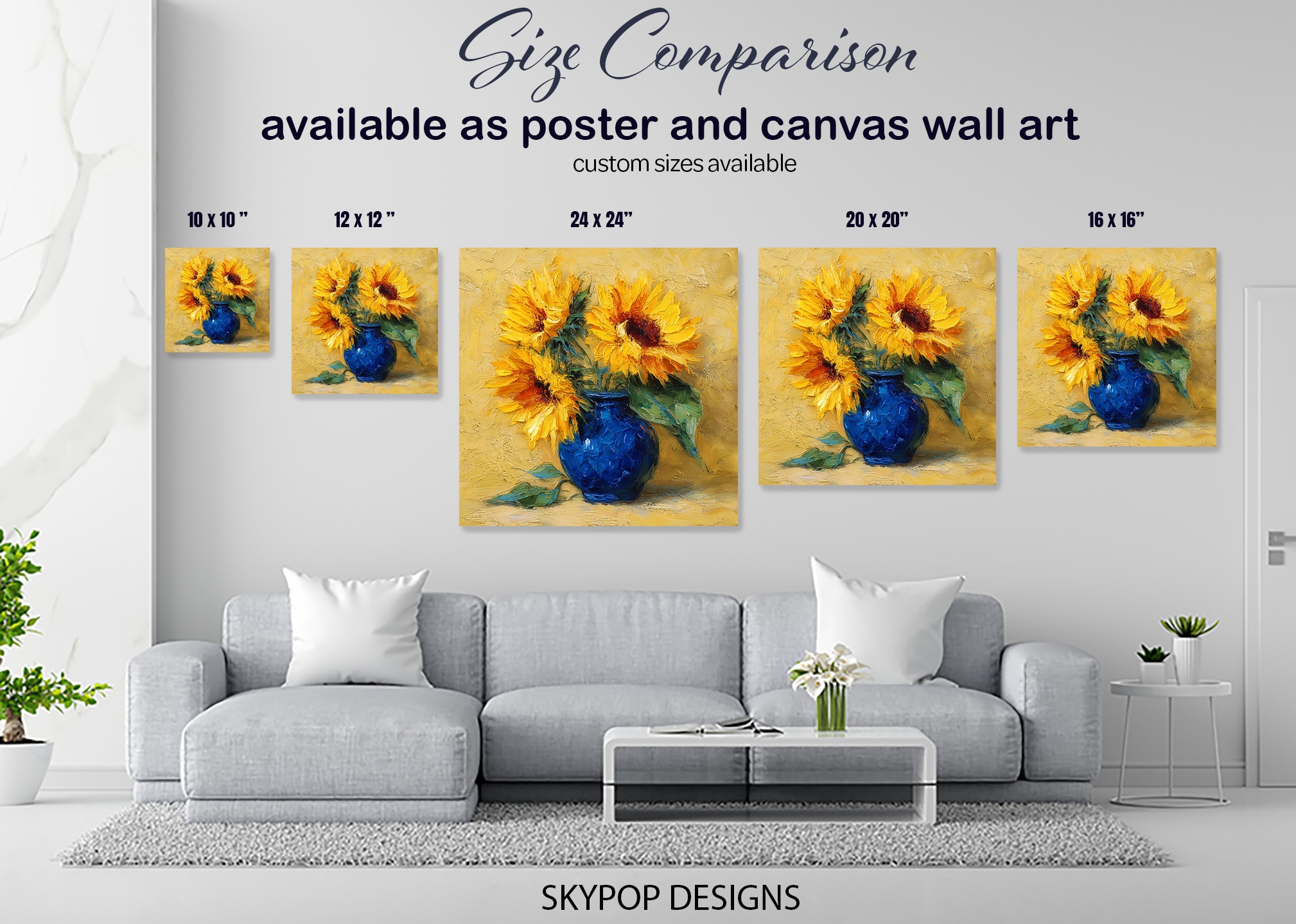 7.jpg Sunflowers in Blue Vase Art