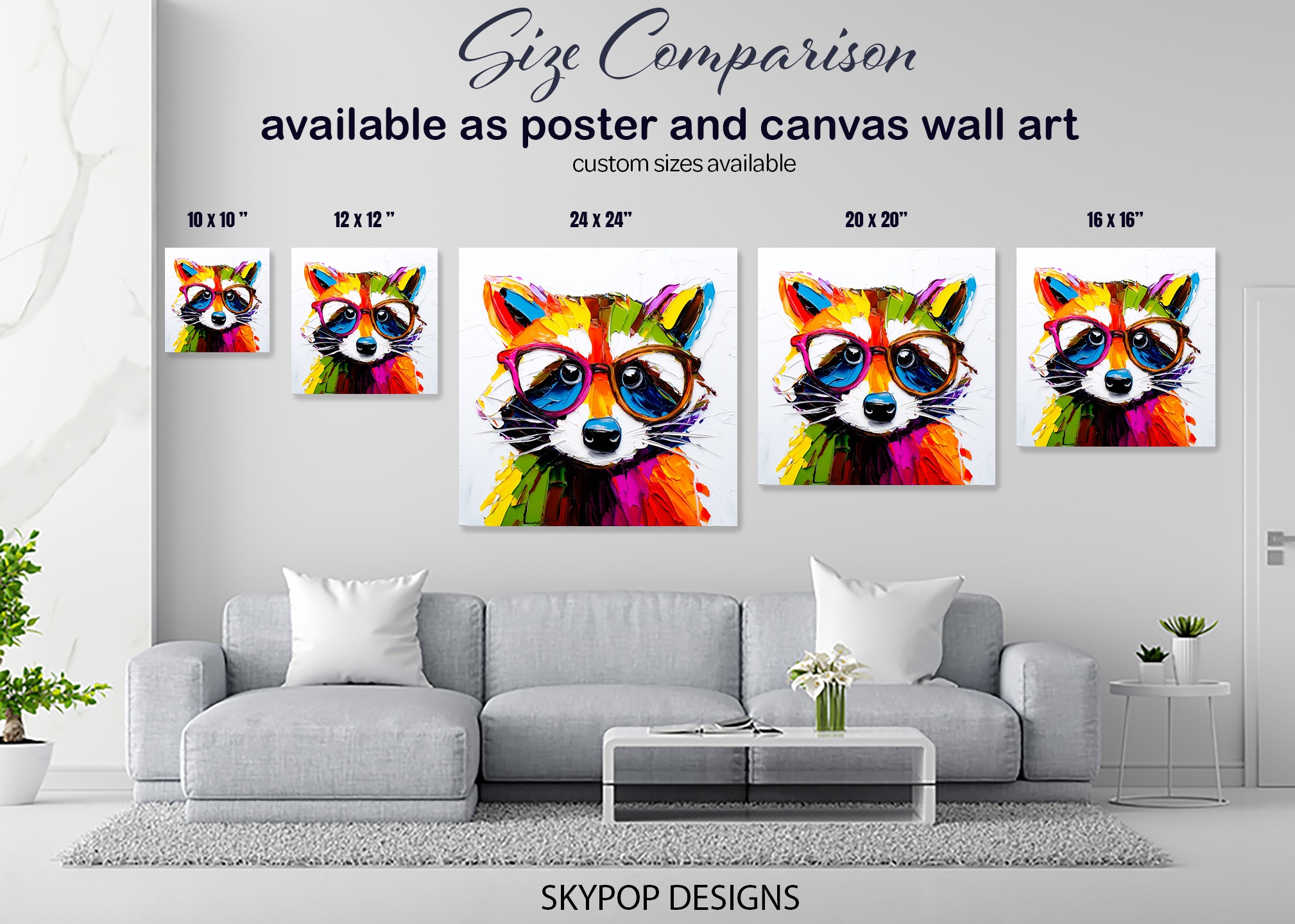 7.jpg Colorful Raccoon Art