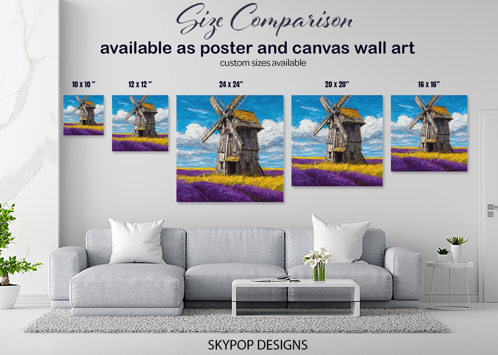 7.jpg Windmill Lavender Field Art