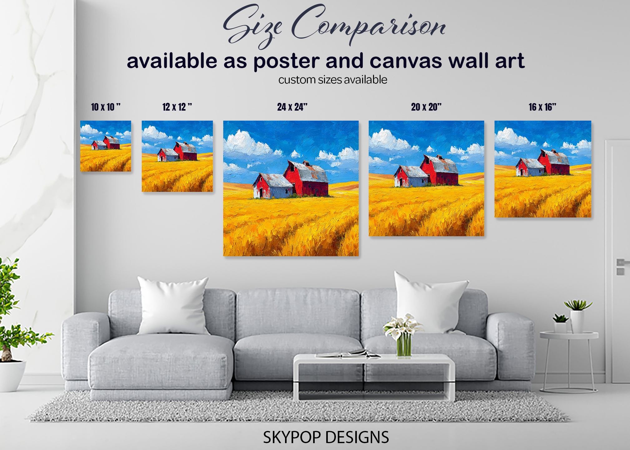 7.jpg Red Barn Wheat Field Art
