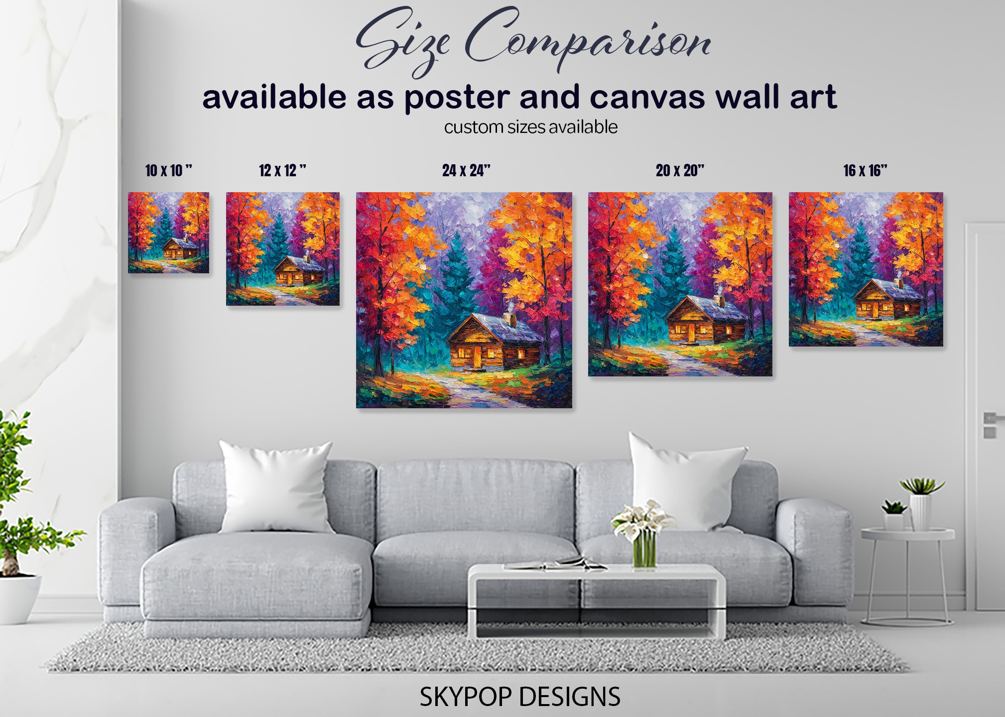 7.jpg Vibrant Autumn Cabin Art
