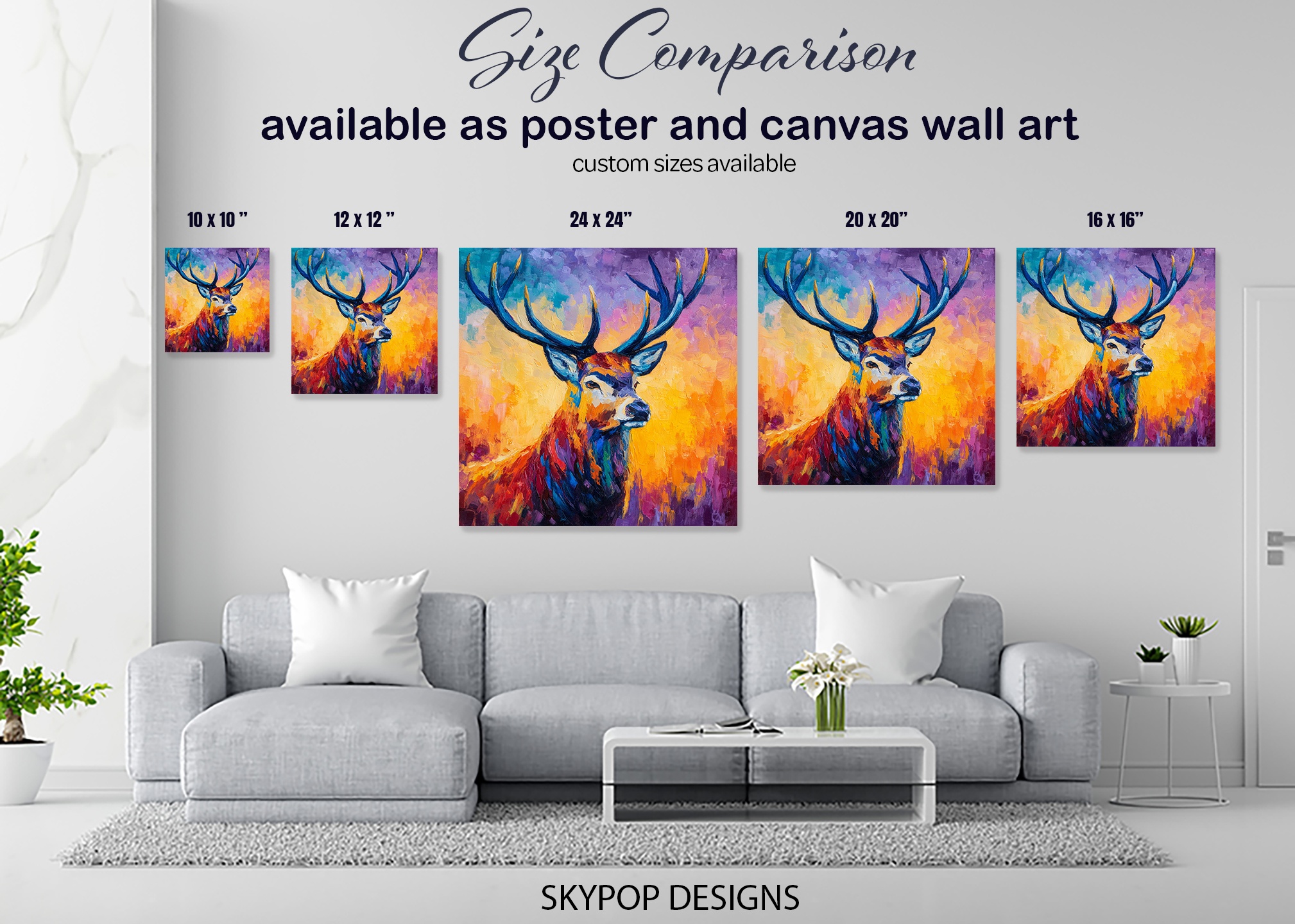 7.jpg Colorful Deer Art