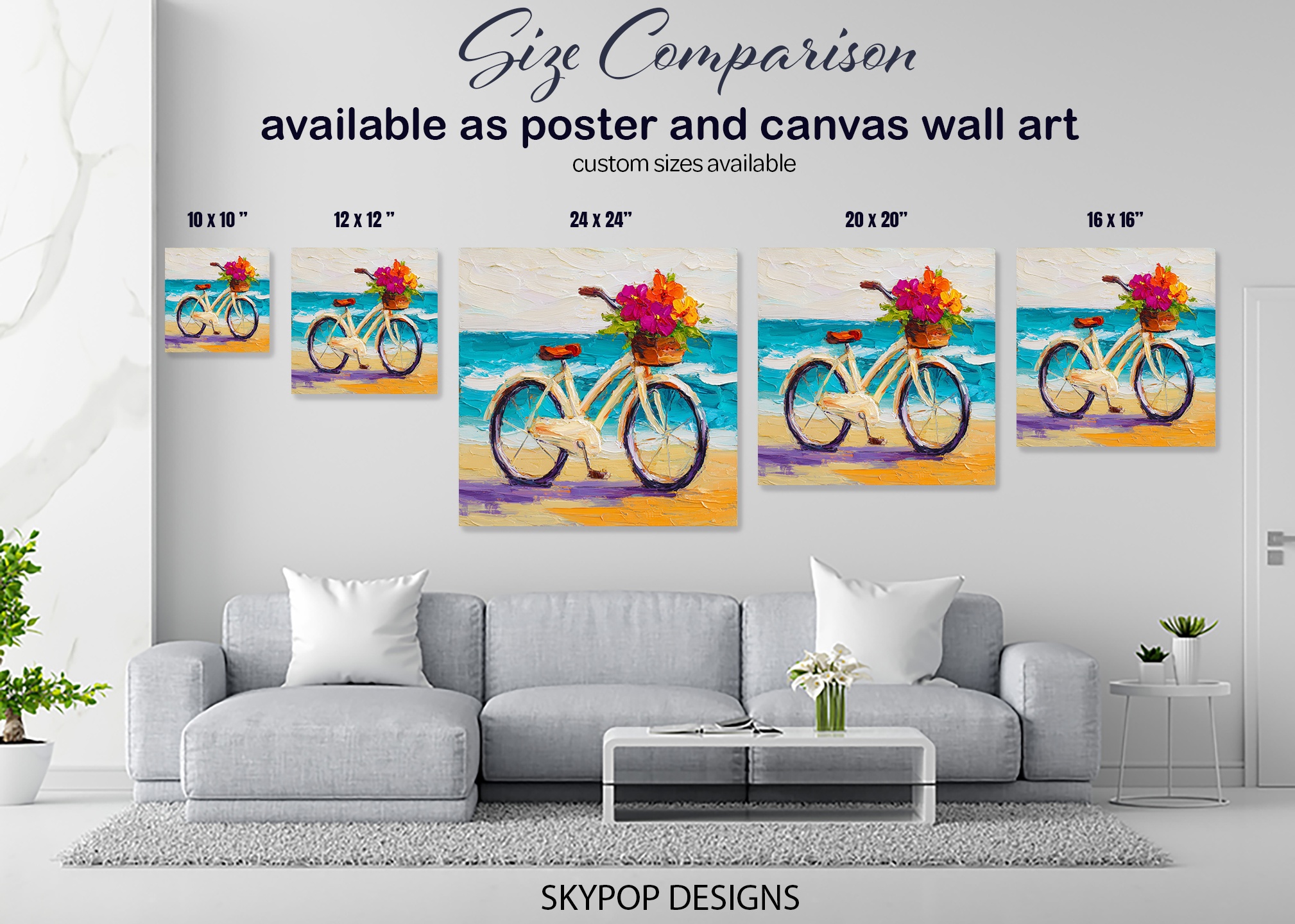 7.jpg Beach Bicycle Blooms Art