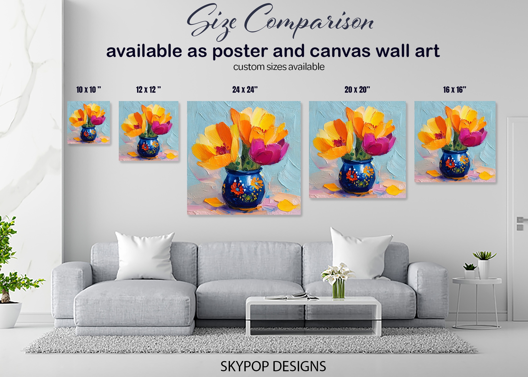 7.jpg Vibrant Tulips in Blue Vase Art