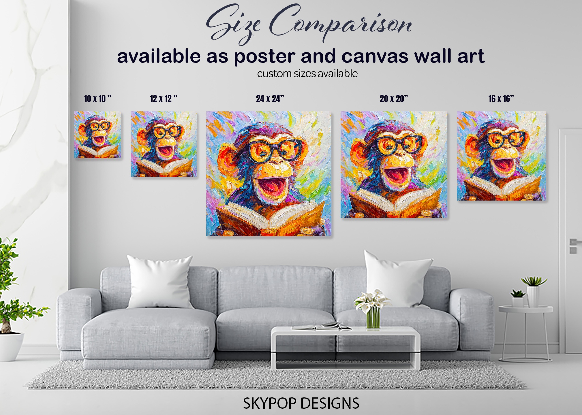 7.jpg Monkey Reading Art