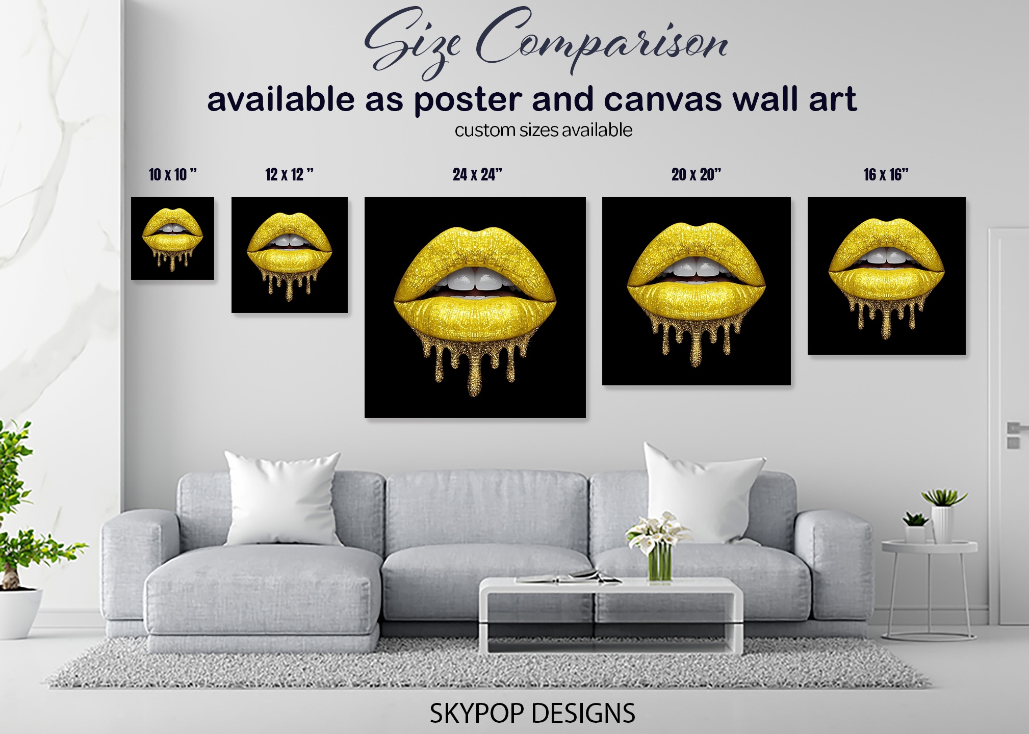 7.jpg Golden Lips Drip Art