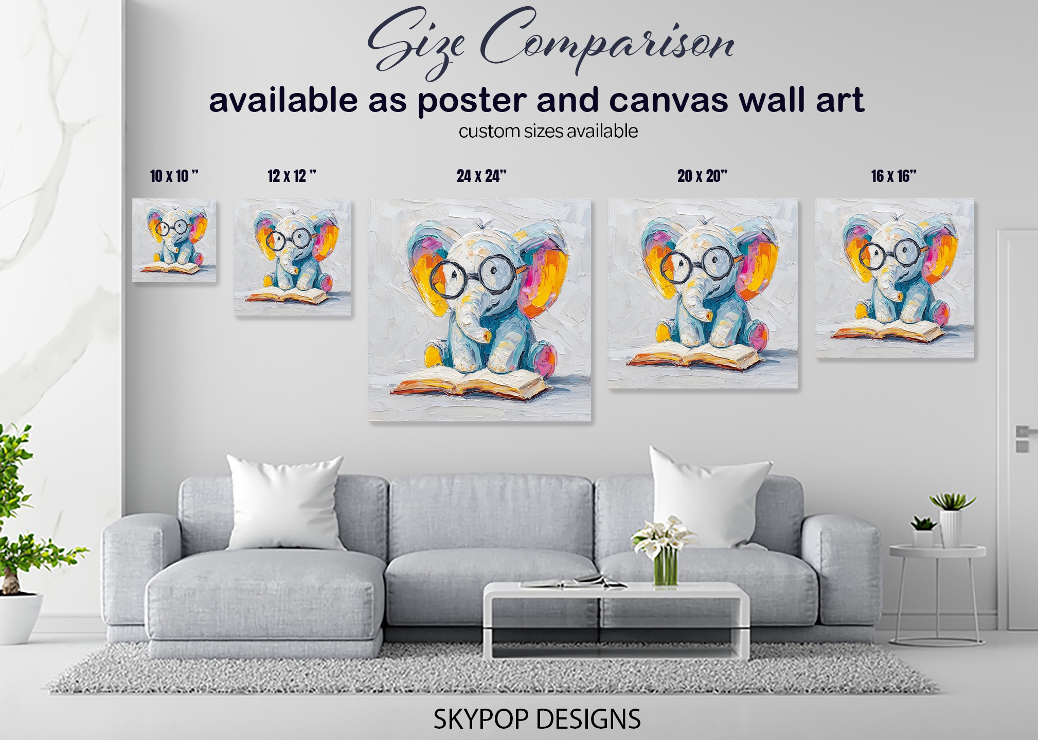 7.jpg Elephant Reading Art